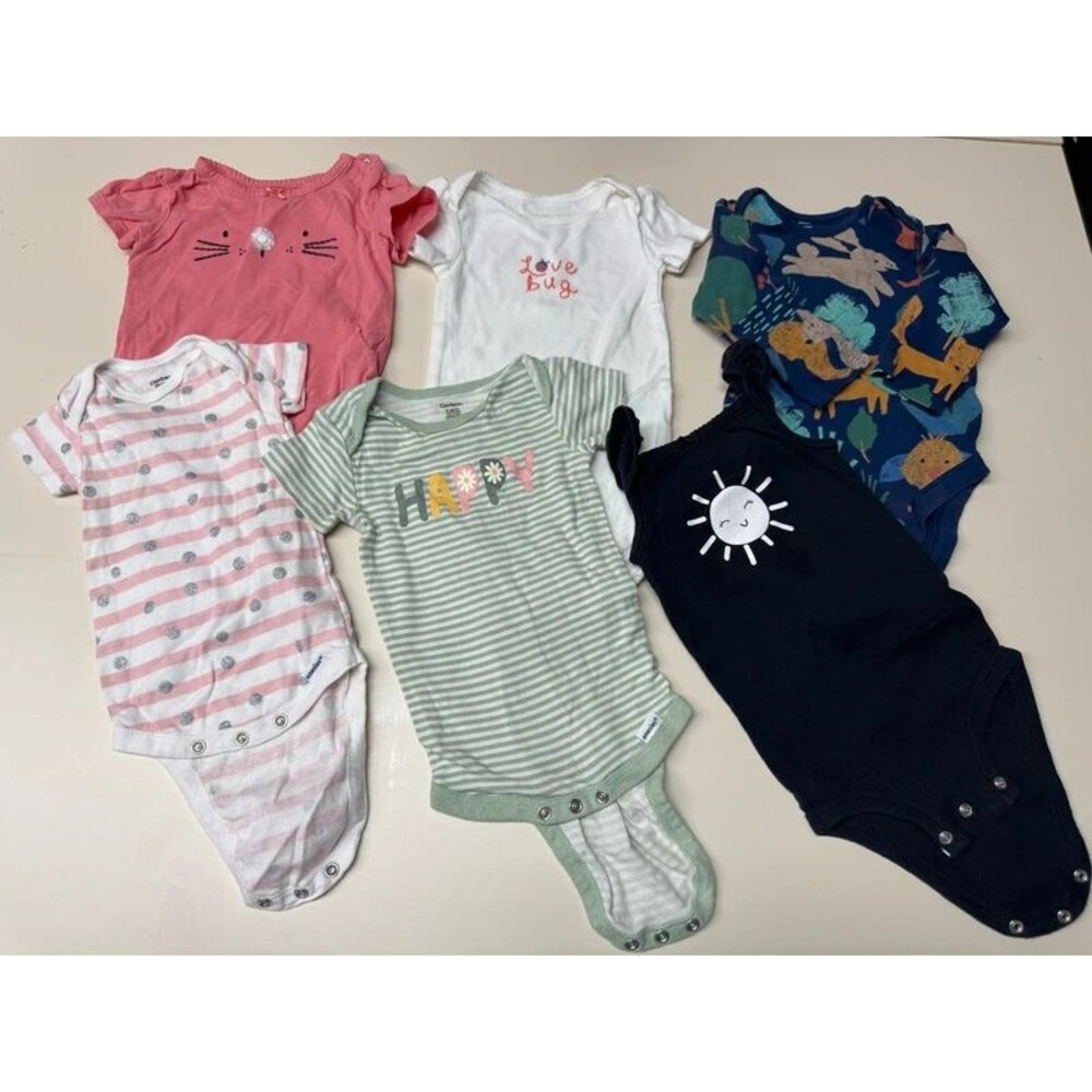 Baby One-Piece Bodysuit Lot 12M Carter's Gerber H&M Burt's Bees 11 Pieces